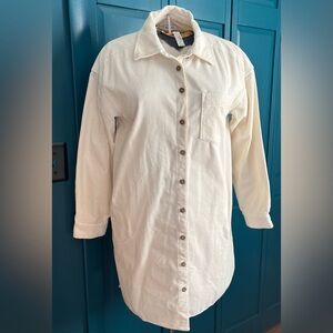 Madewell NWT Cream Button-Up Shirt Dress